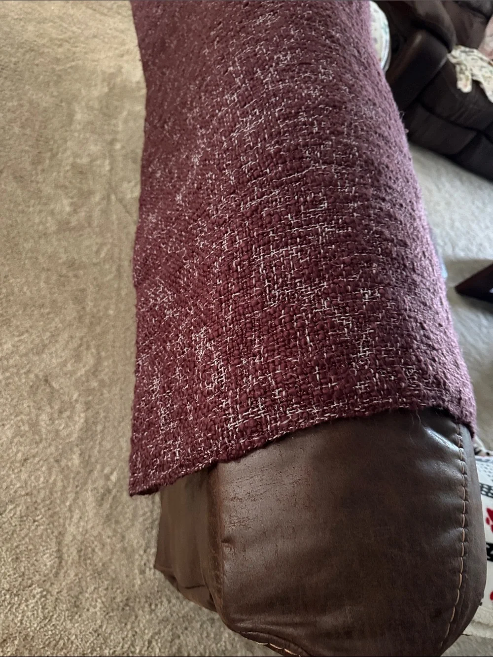 Southern Living Marled Plum and White Knit Throw